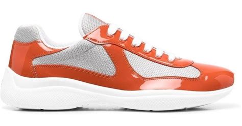 prada sneakers orange|black prada sneakers men.